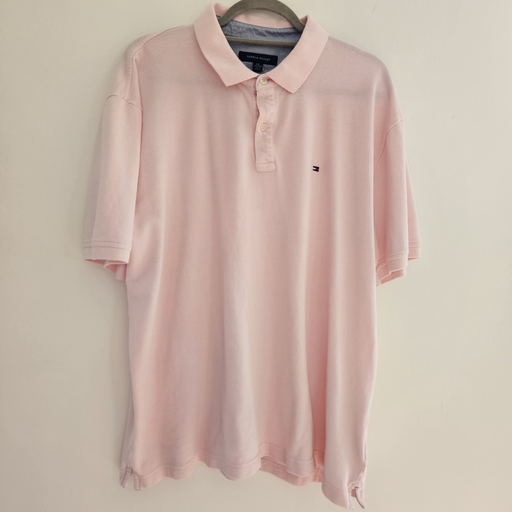 Tommy Hilfiger Men's Short Sleeve Light Pink Polo XXL